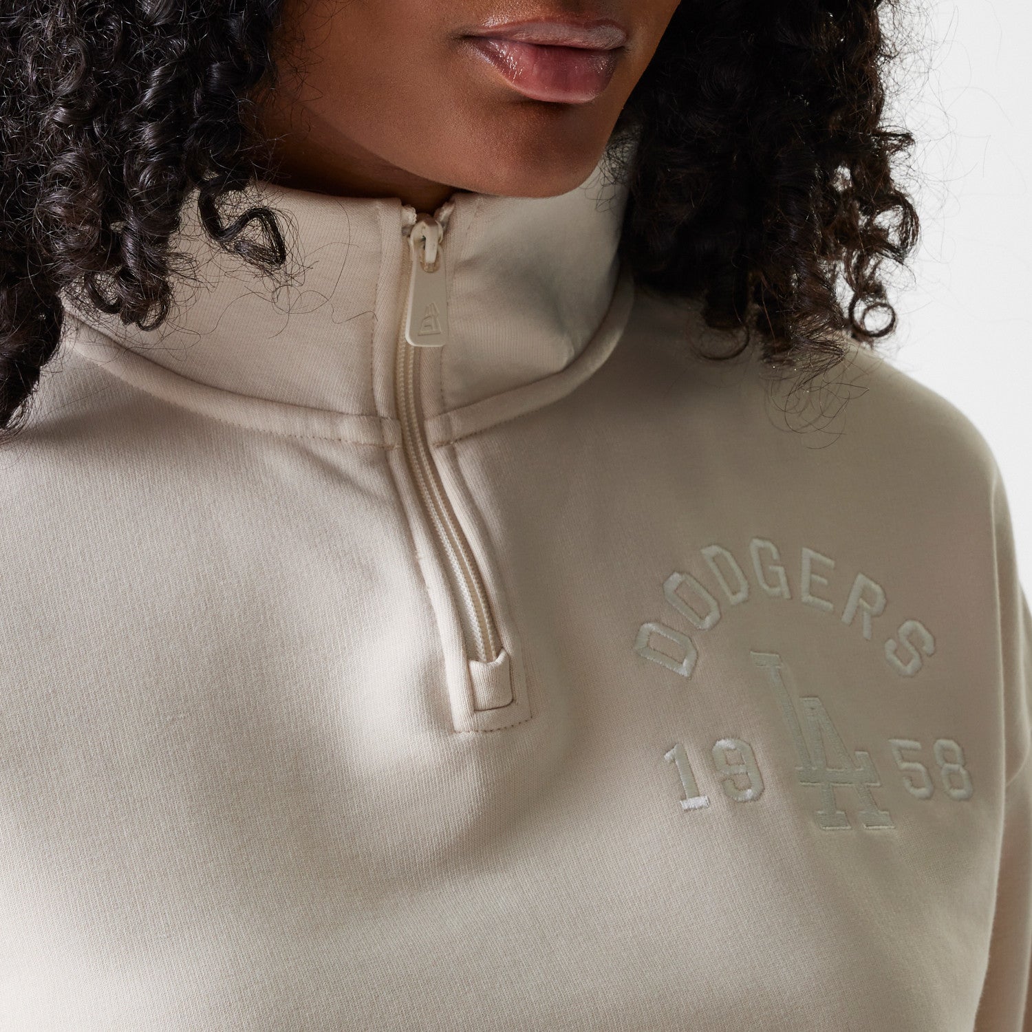 LA DODGERS MLB 1/4 ZIP סווטשירט קרופ