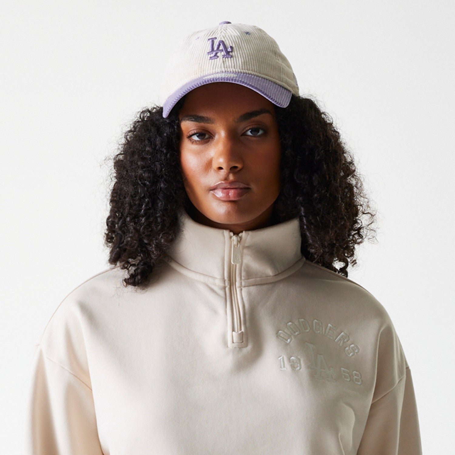 LA DODGERS MLB 1/4 ZIP סווטשירט קרופ