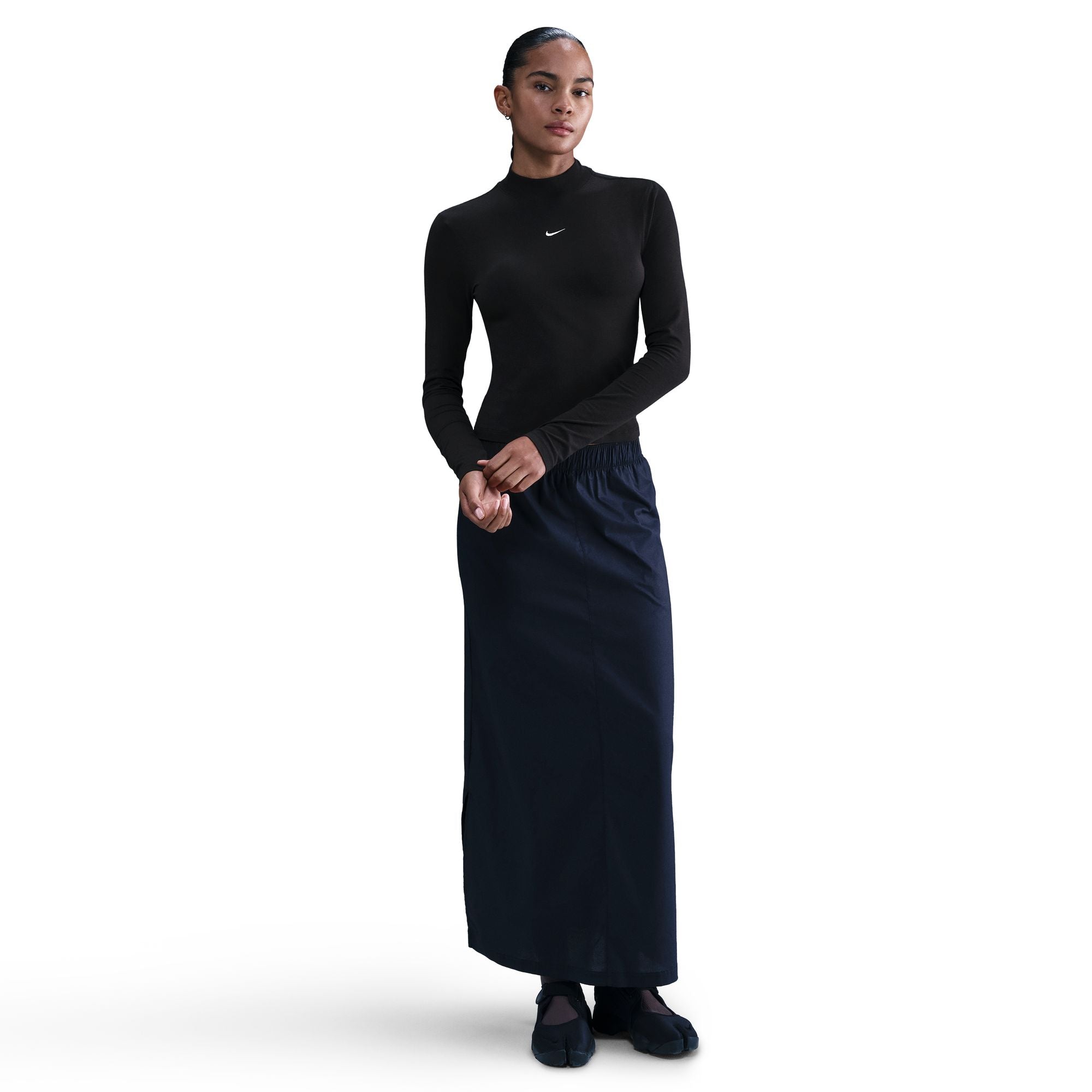 SLIM LONG SLEEVE MOCK NECK חולצת טי