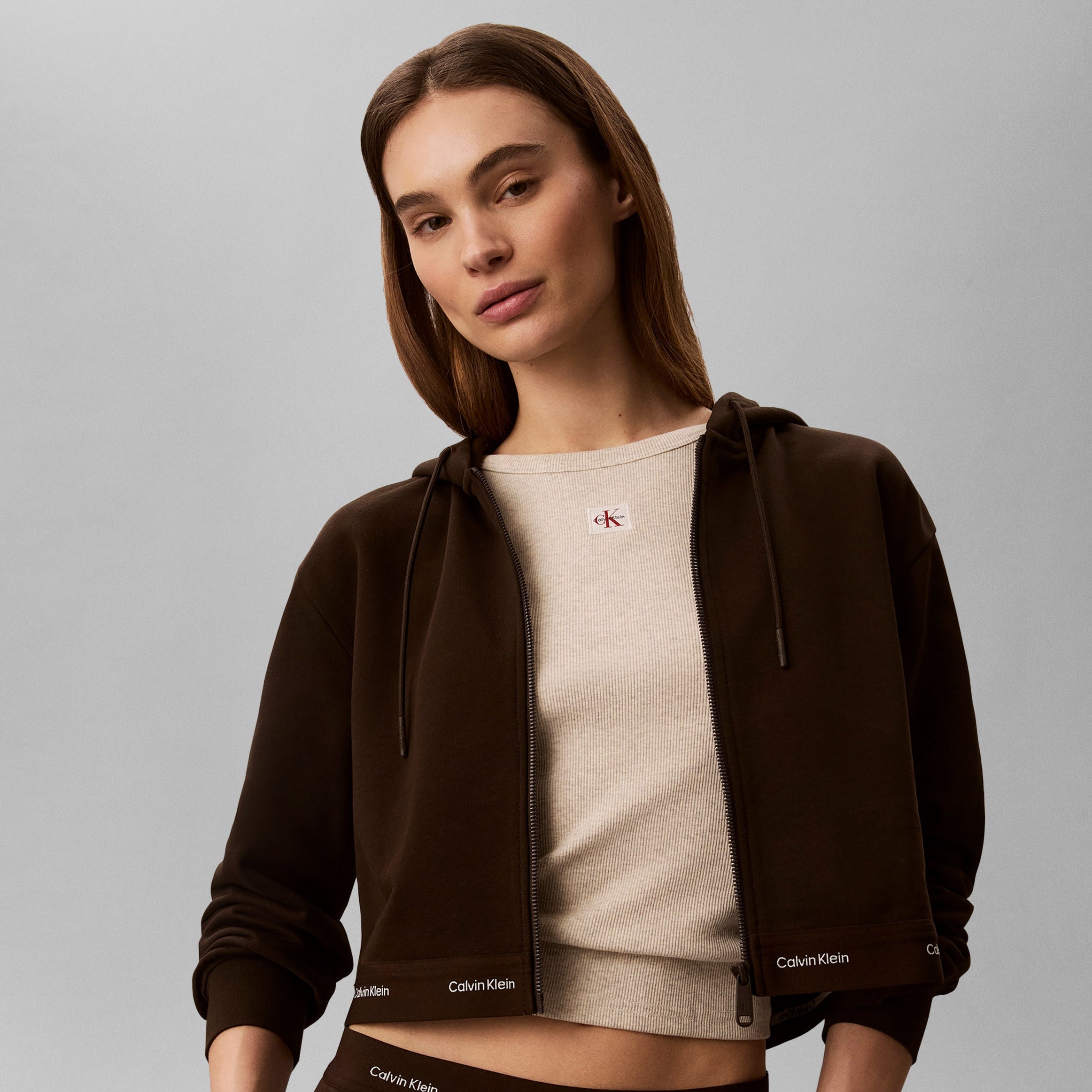 LS TERRY LOGO WAIST CROPPED סווטשירט