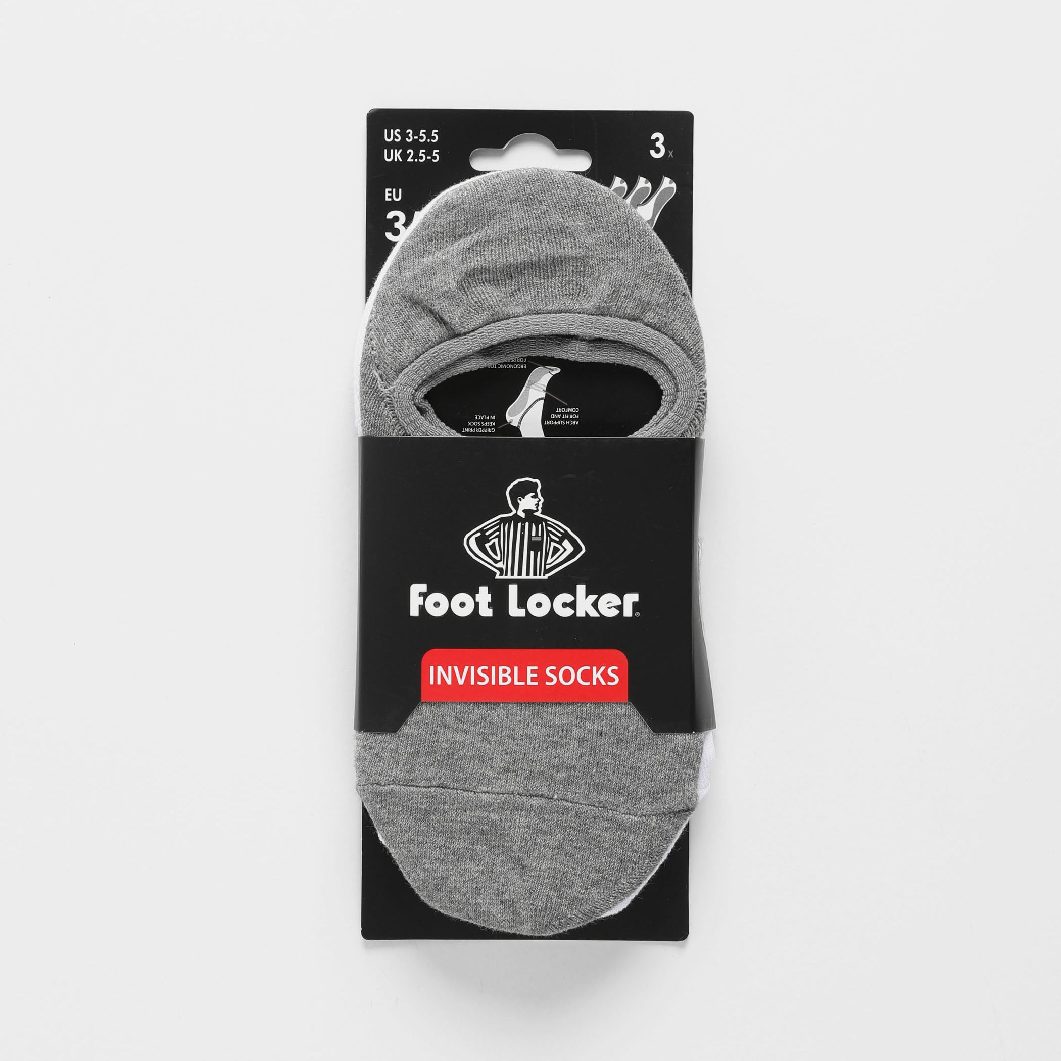 FOOT LOCKER | שלישיית גרביים בגזרה נמוכה | FOOT LOCKER