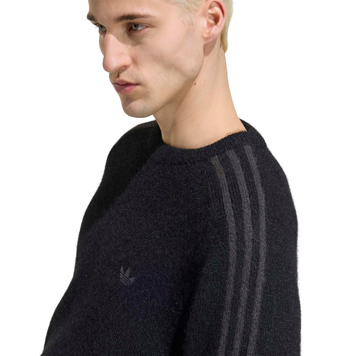 3-Stripes Fluffy Knit Crew סווטשירט