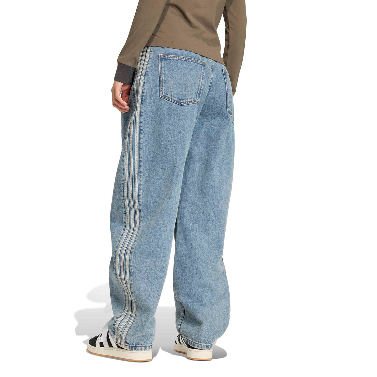 High Rise Barrel Leg Denim מכנס ארוך