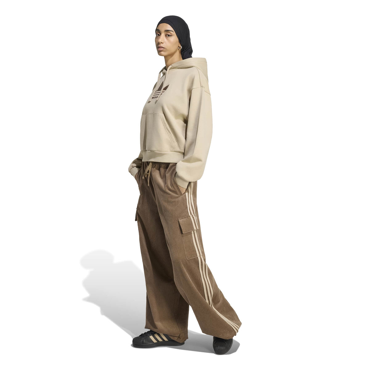 Corduroy 3-Stripes Cargo מכנס ארוך