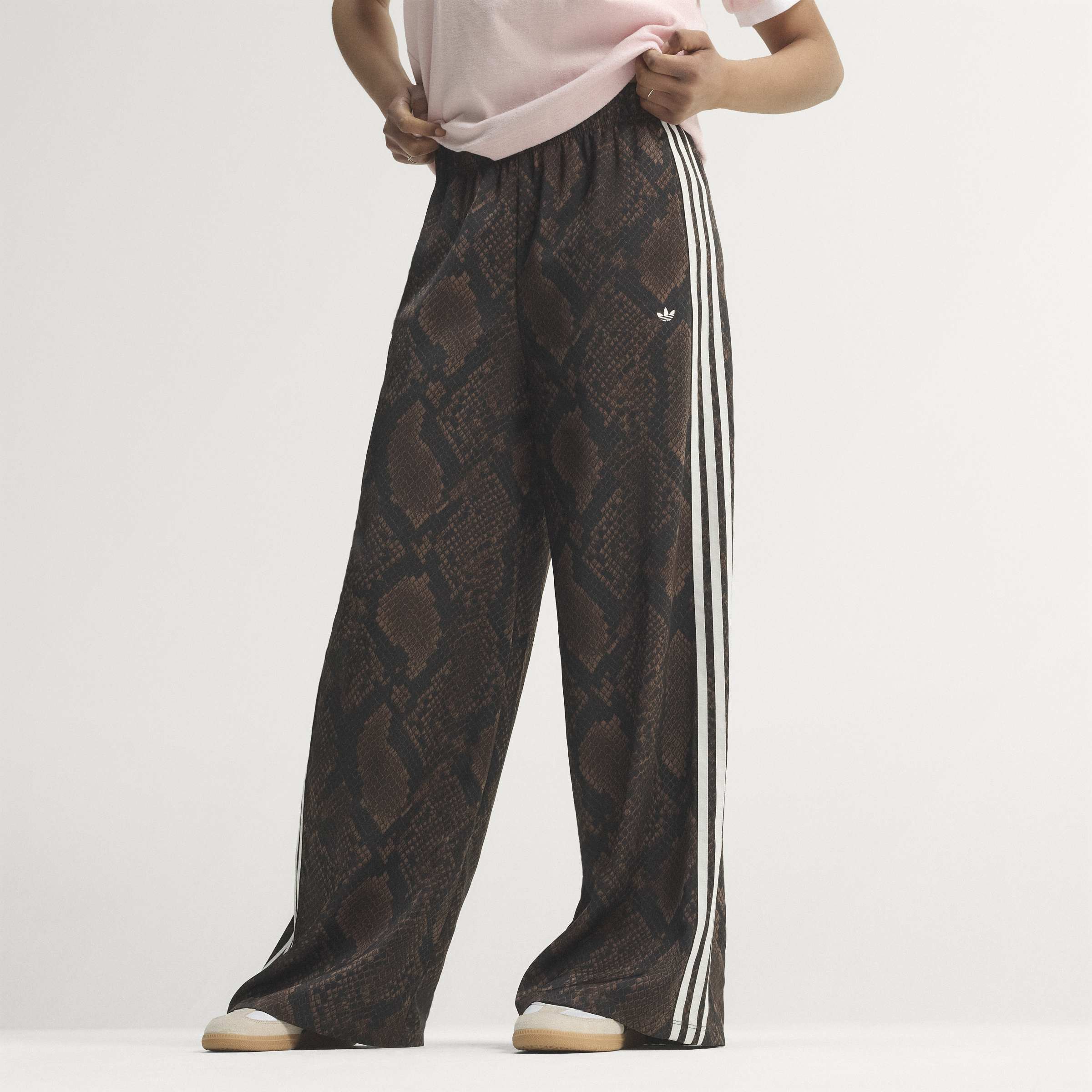 Satin Snake Print Track מכנס ארוך