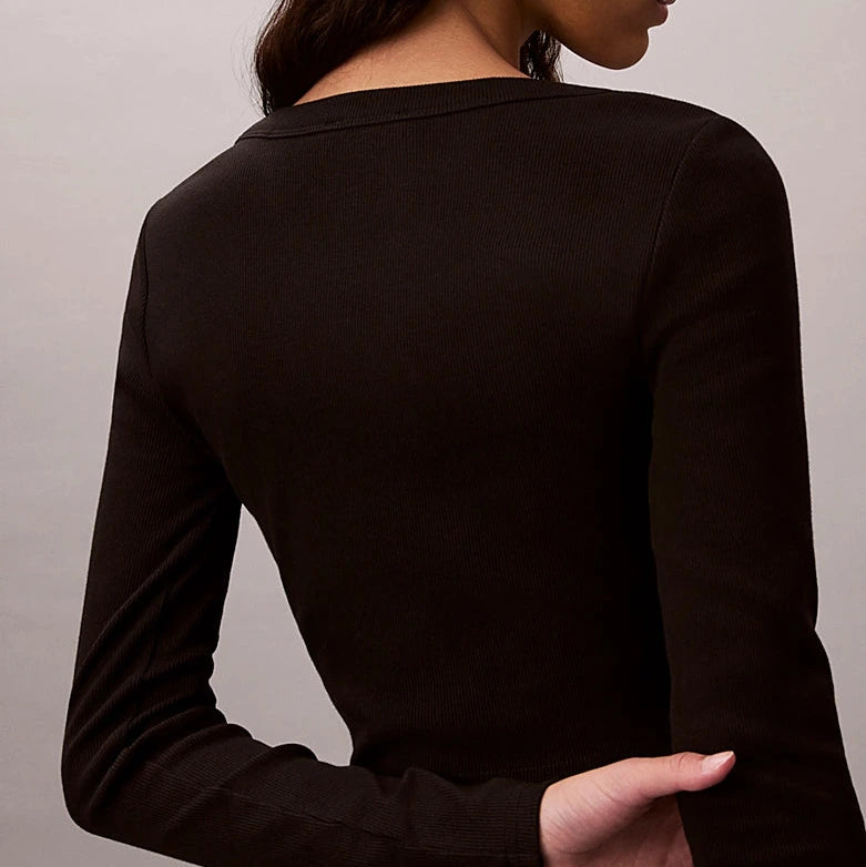 Cropped Ribbed Cotton קרדיגן