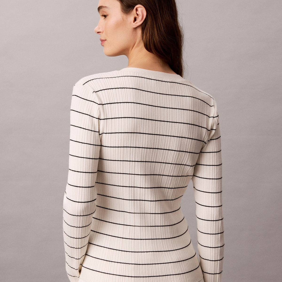 Rib Stripe קרדיגן