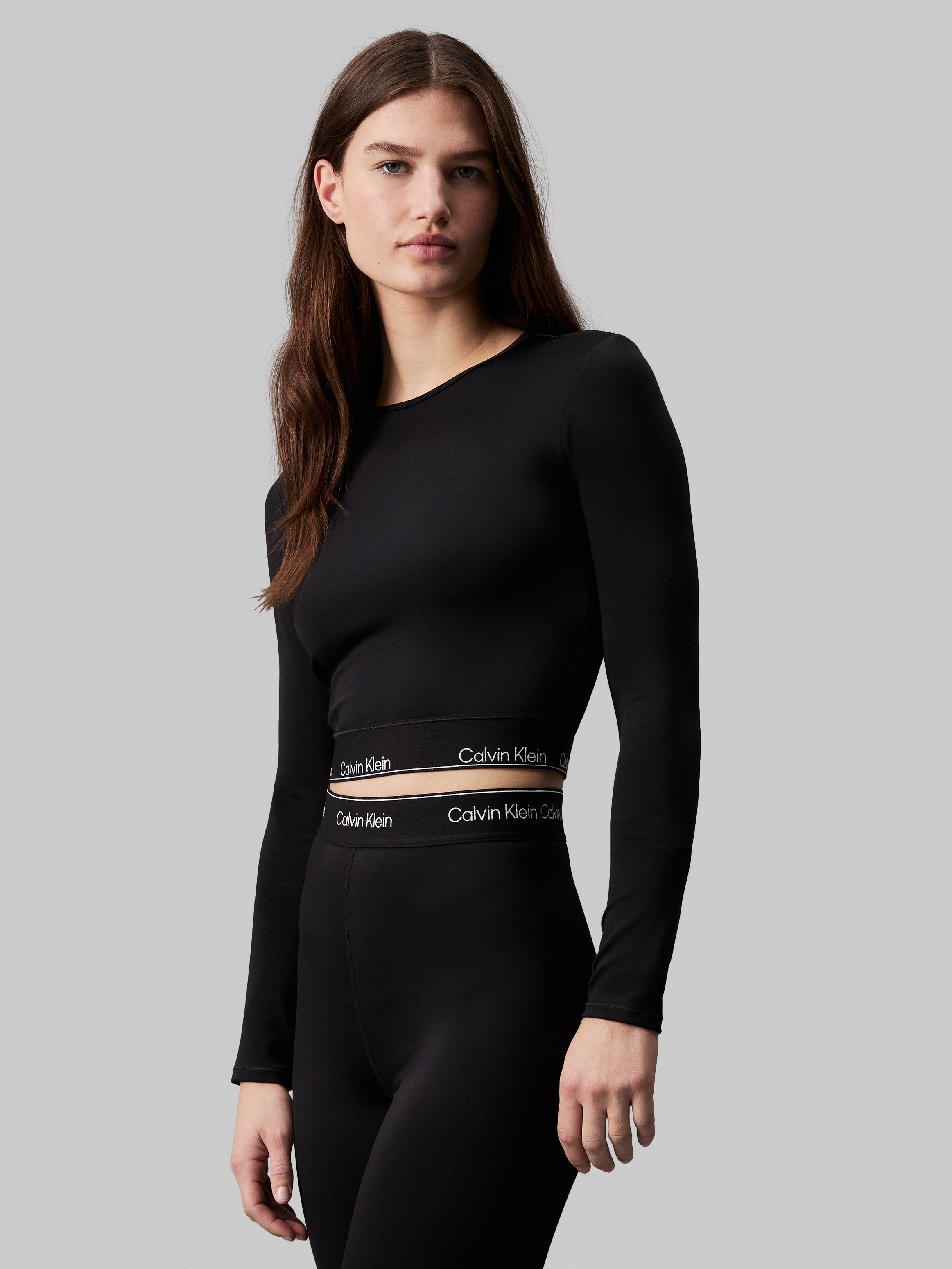 Cropped Long Sleeve Gym טישרט