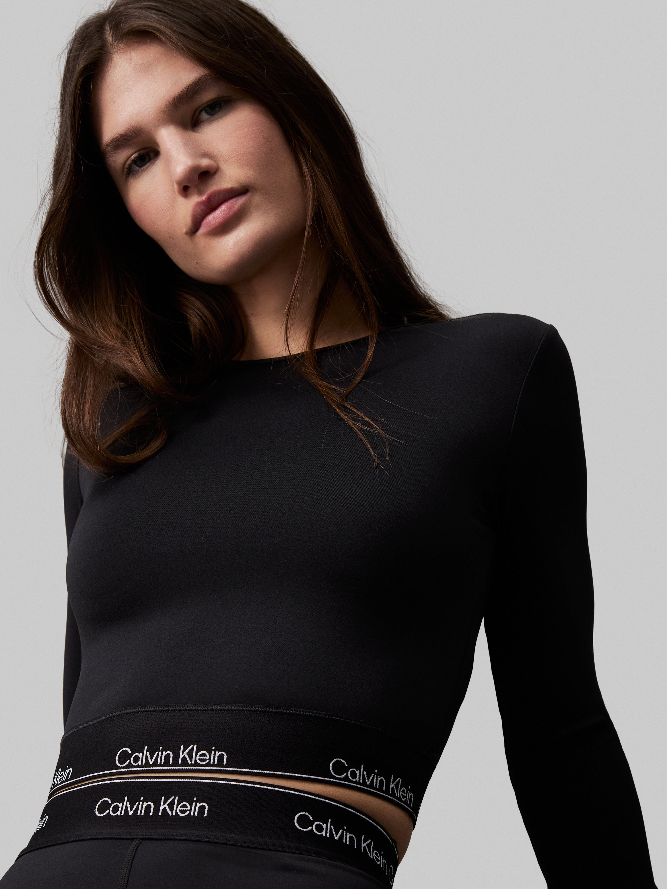 Cropped Long Sleeve Gym טישרט