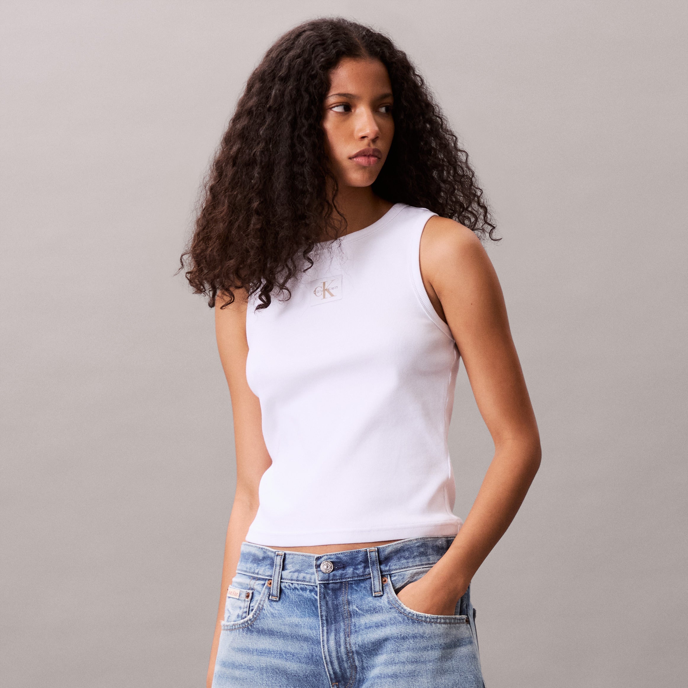 WOVEN COTTON גופייה