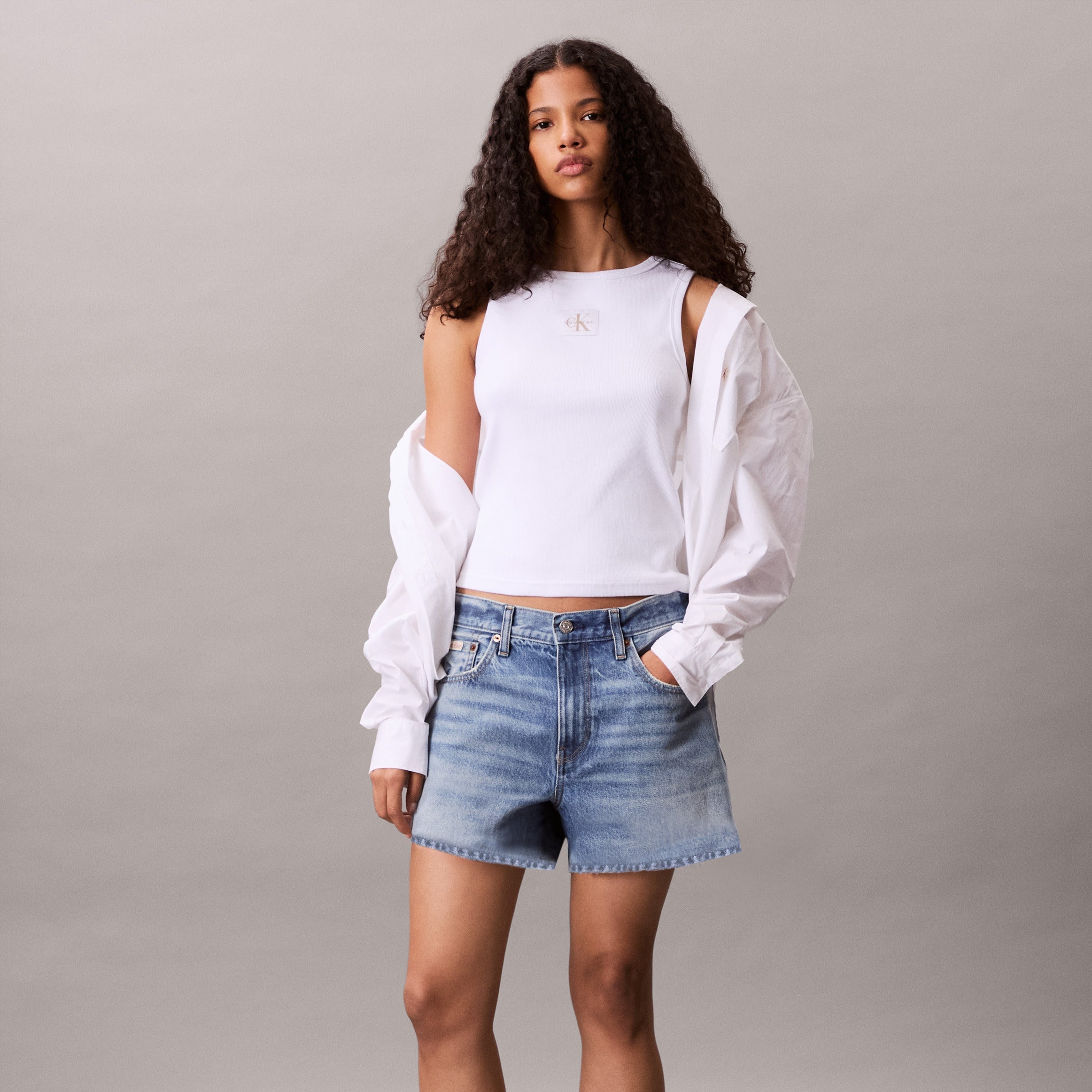 WOVEN COTTON גופייה