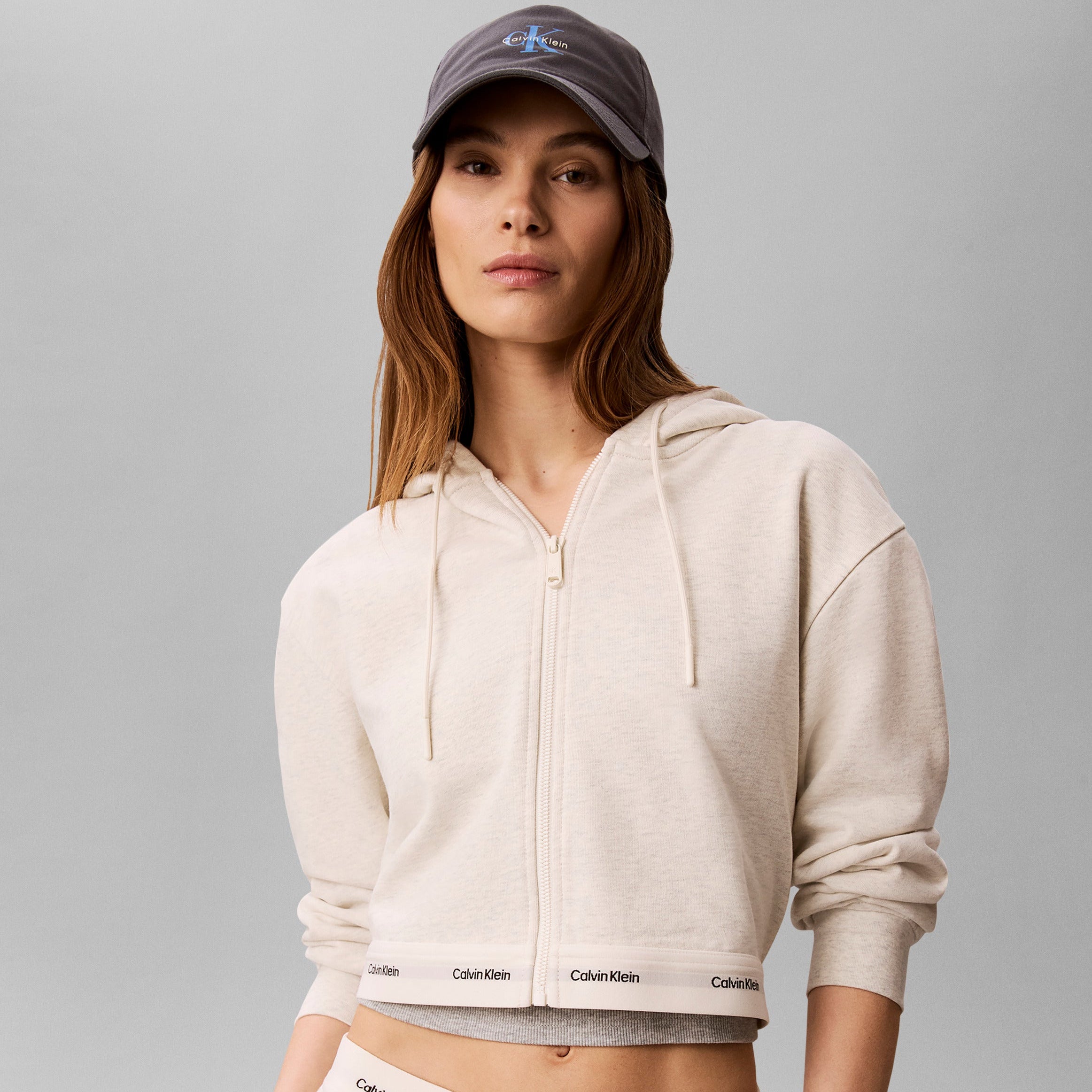 LS TERRY LOGO WAIST CROPPED סווטשירט
