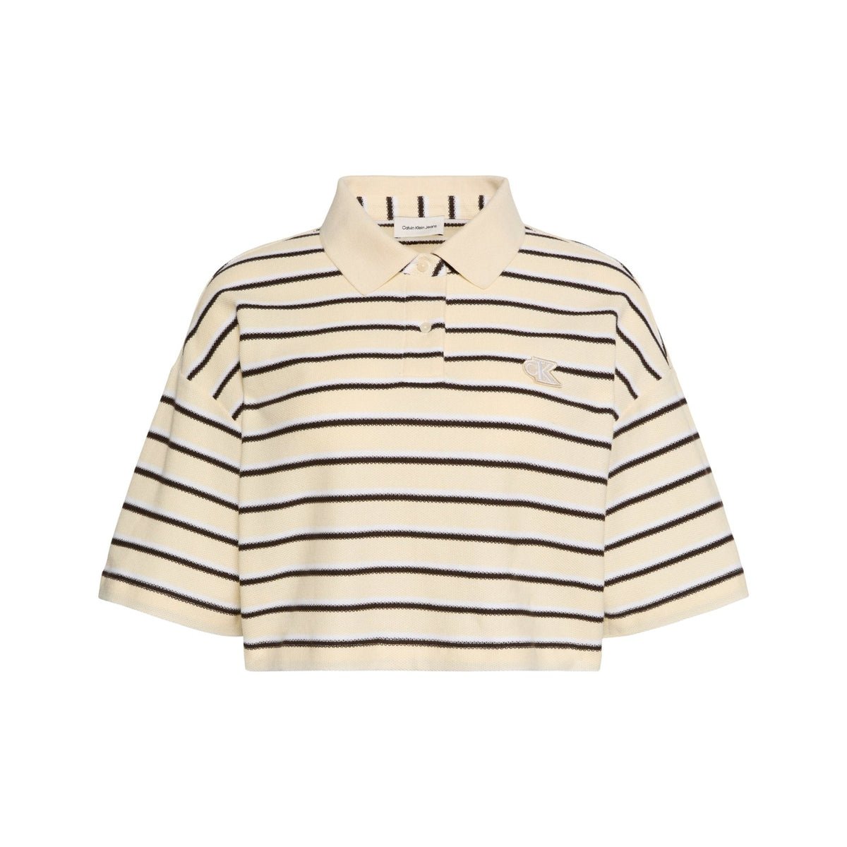 CROPPED PIQUE STRIPED POLO טישרט