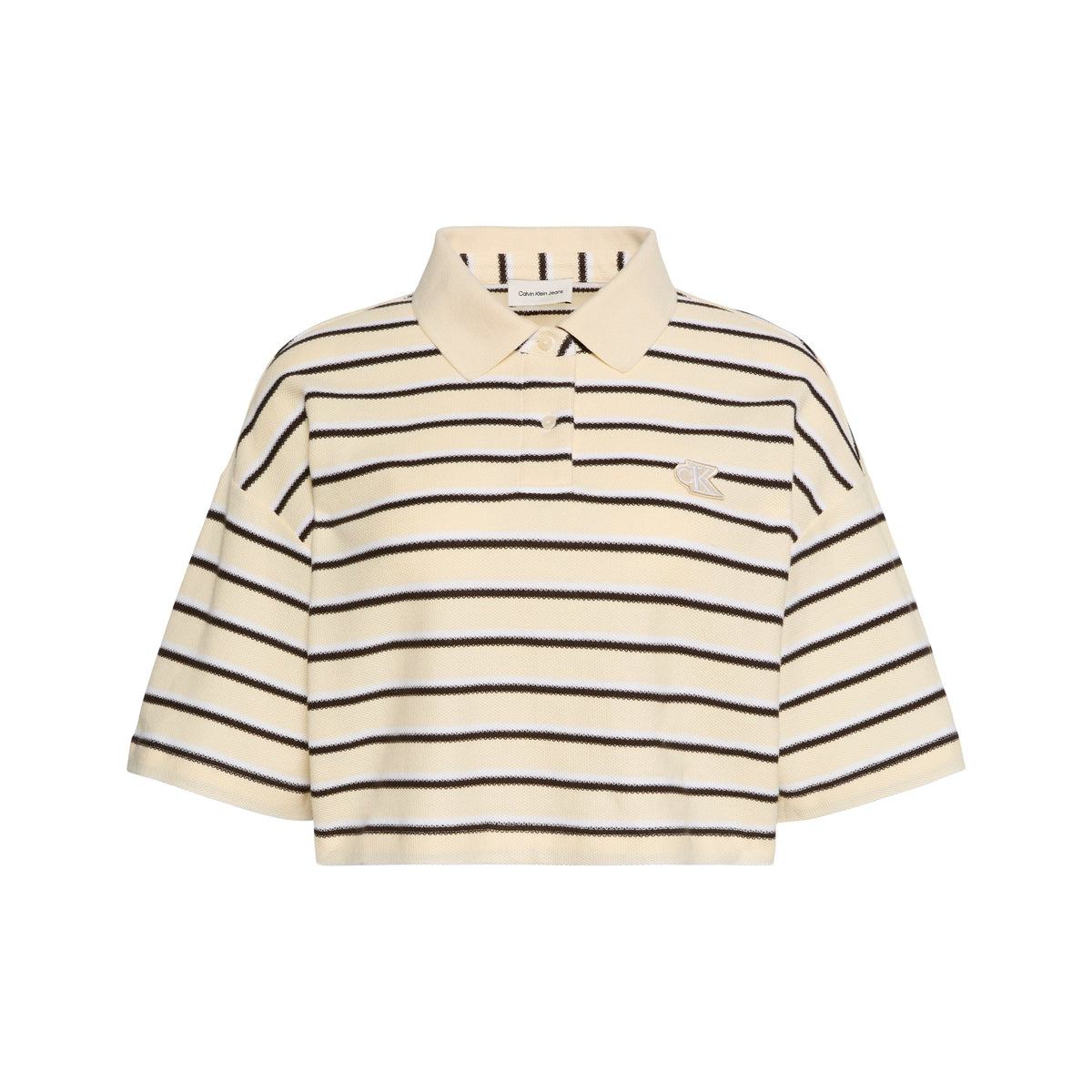 CROPPED PIQUE STRIPED POLO טישרט