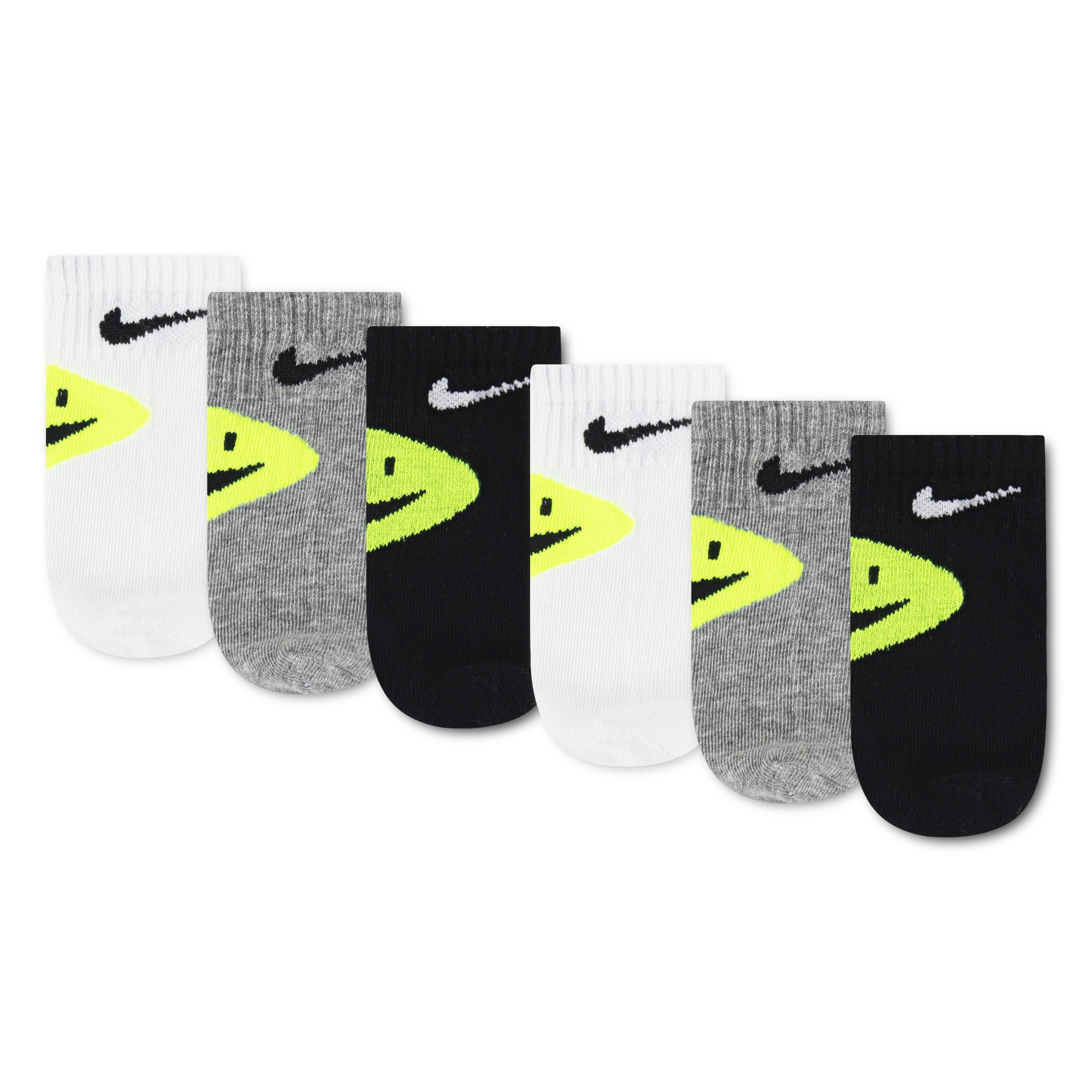 INFANT 6PK NIKE SMILEY ANKLE מארז גרבי תינוקות