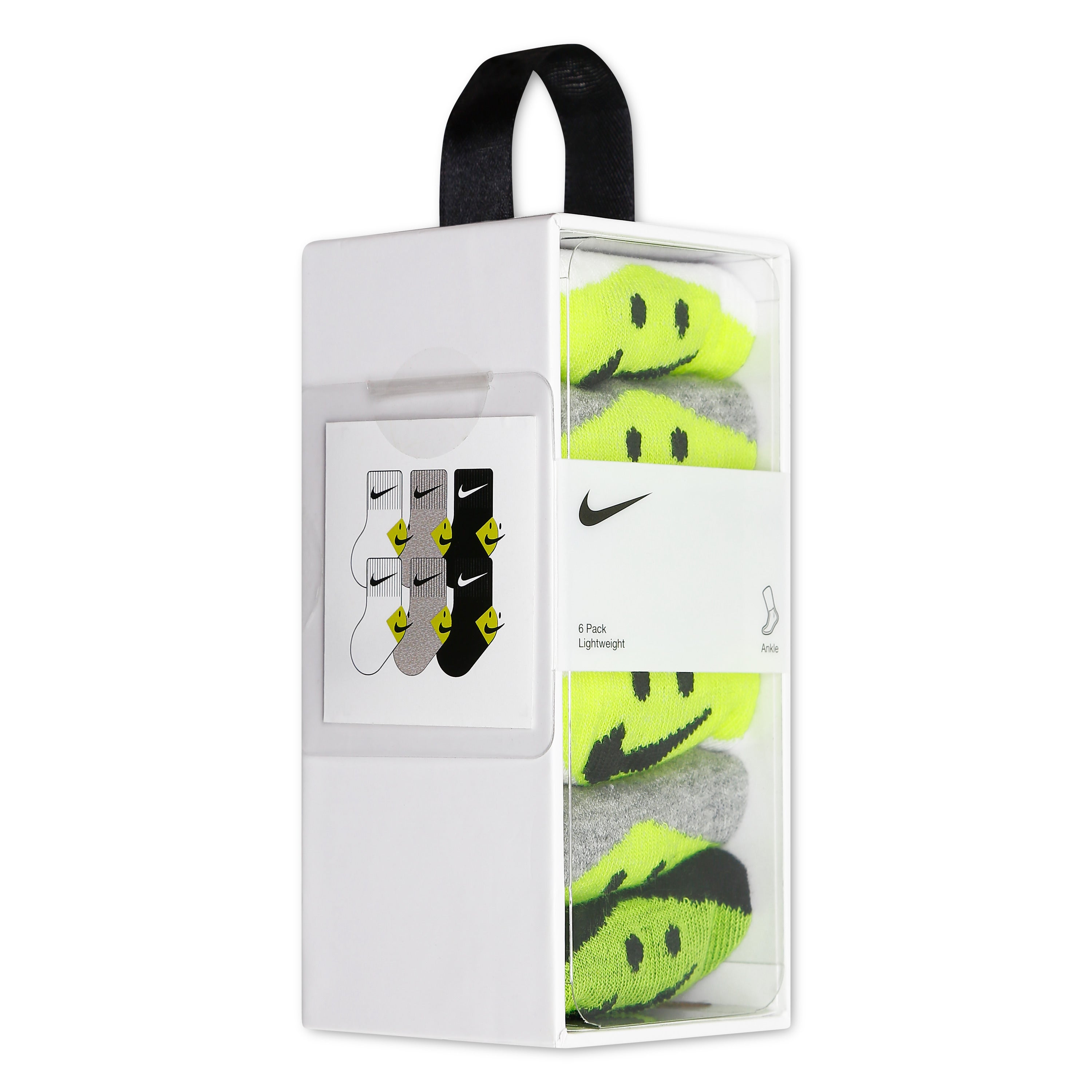 INFANT 6PK NIKE SMILEY ANKLE מארז גרבי תינוקות