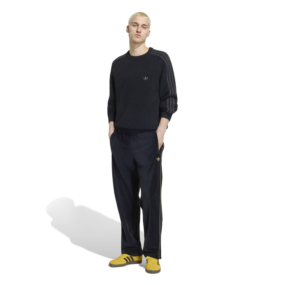 3-Stripes Fluffy Knit Crew סווטשירט