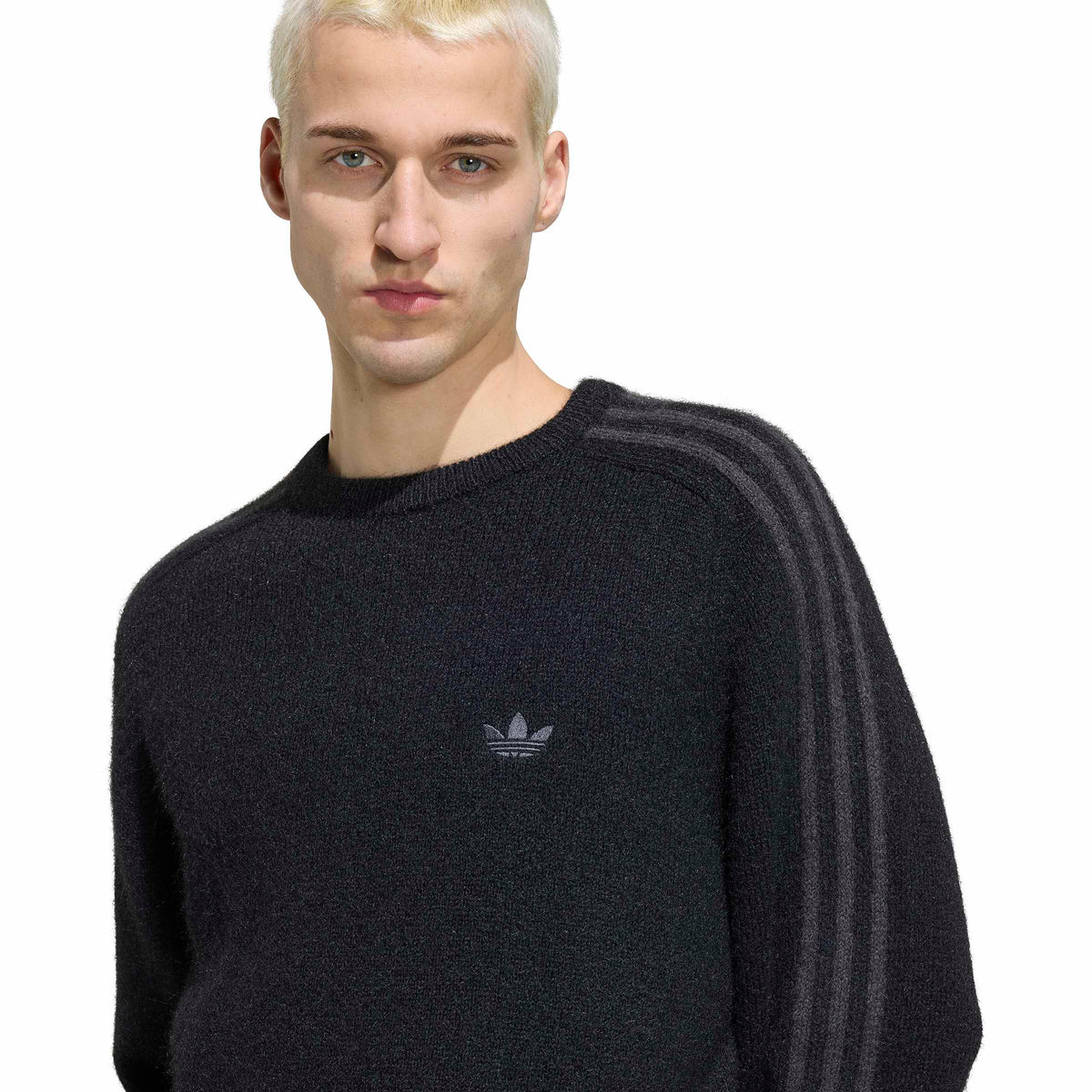 3-Stripes Fluffy Knit Crew סווטשירט