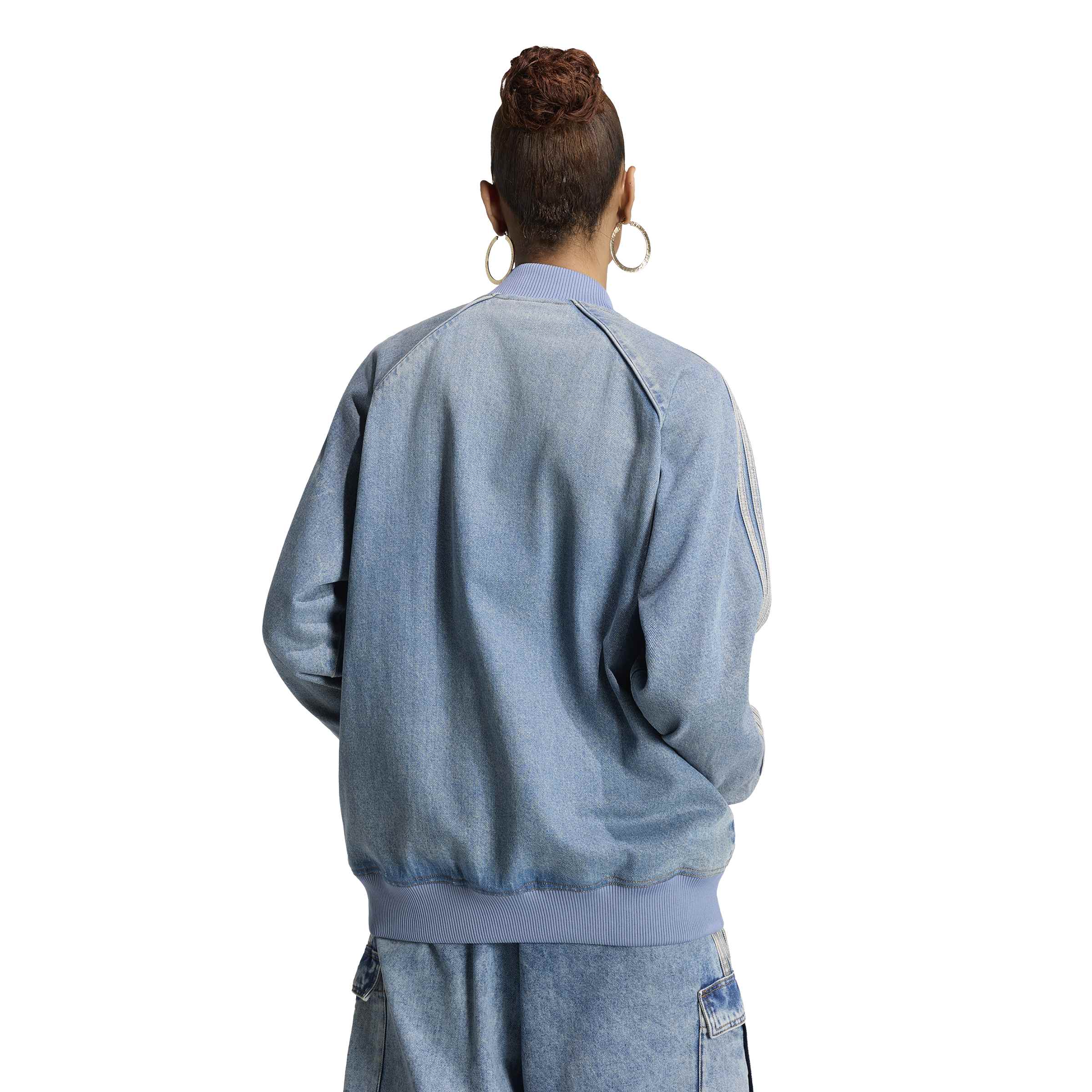 Oversized Denim Track Top ג'קט