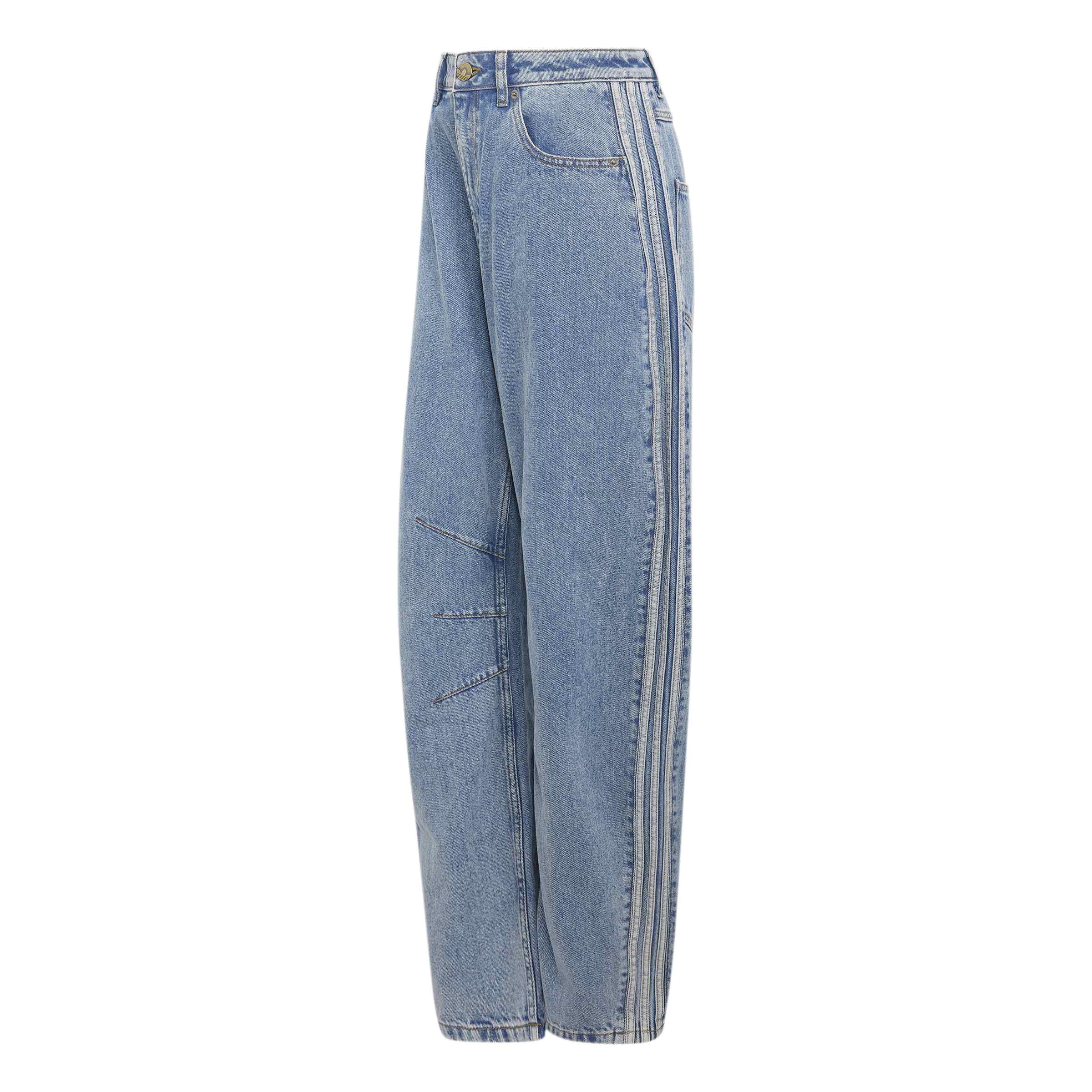 High Rise Barrel Leg Denim מכנס ארוך