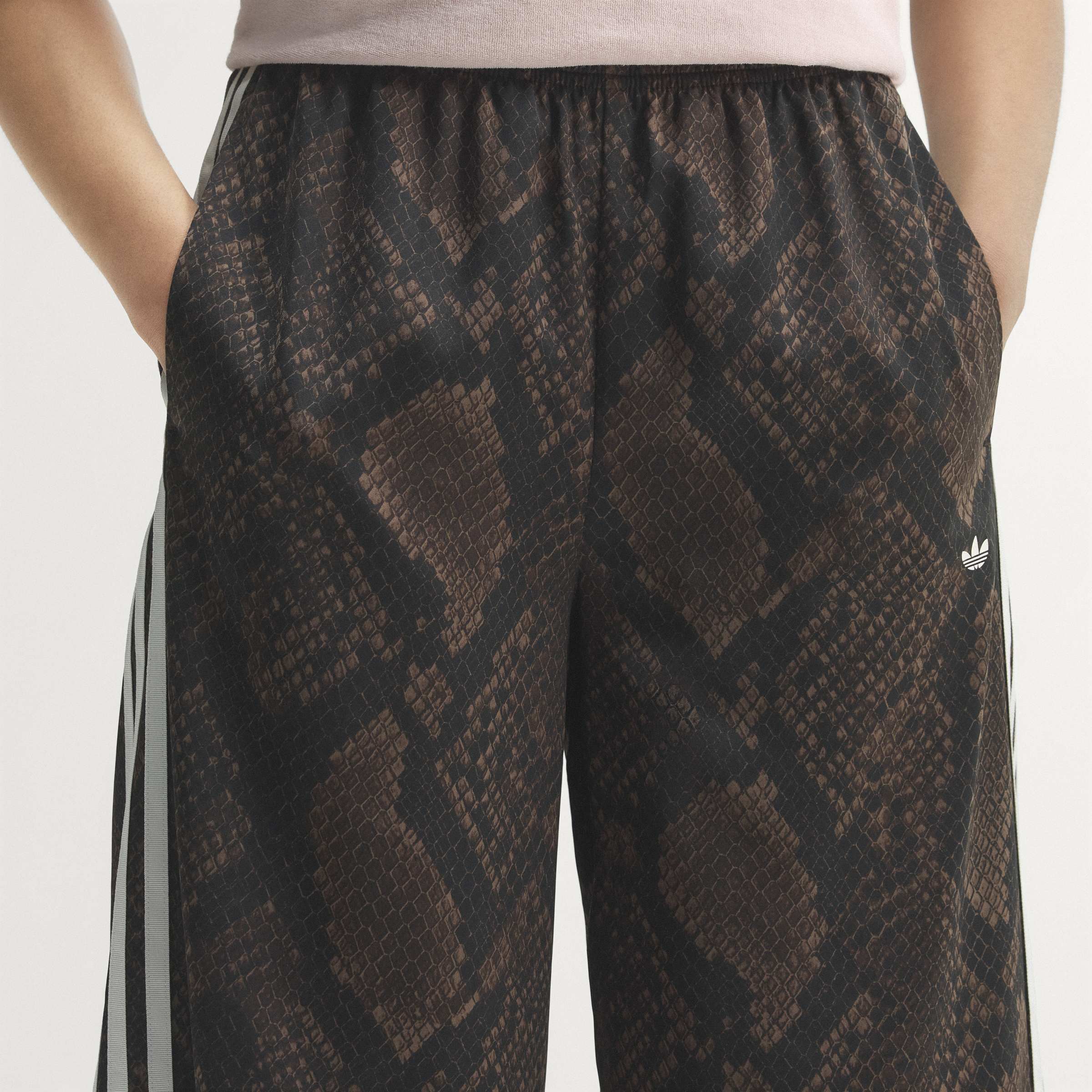 Satin Snake Print Track מכנס ארוך