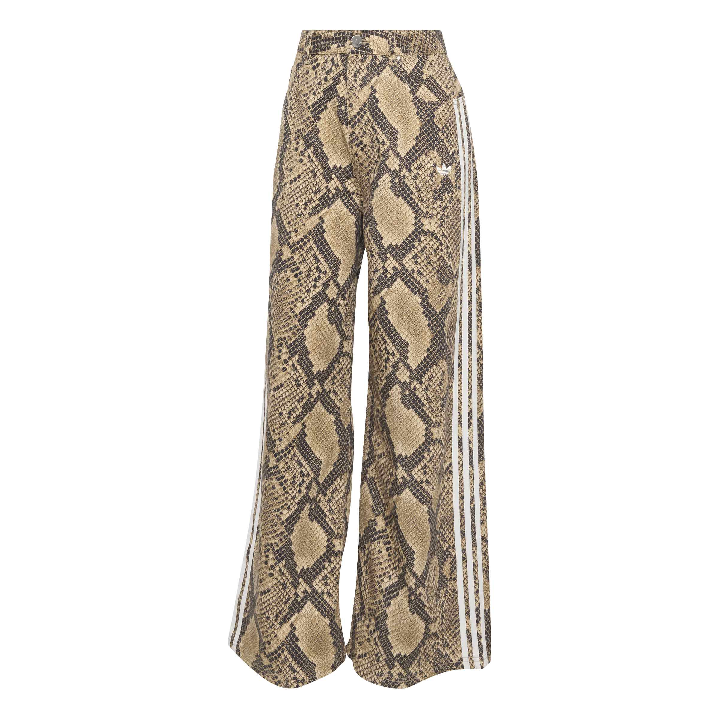 Snake Print Denim Loose מכנס ארוך