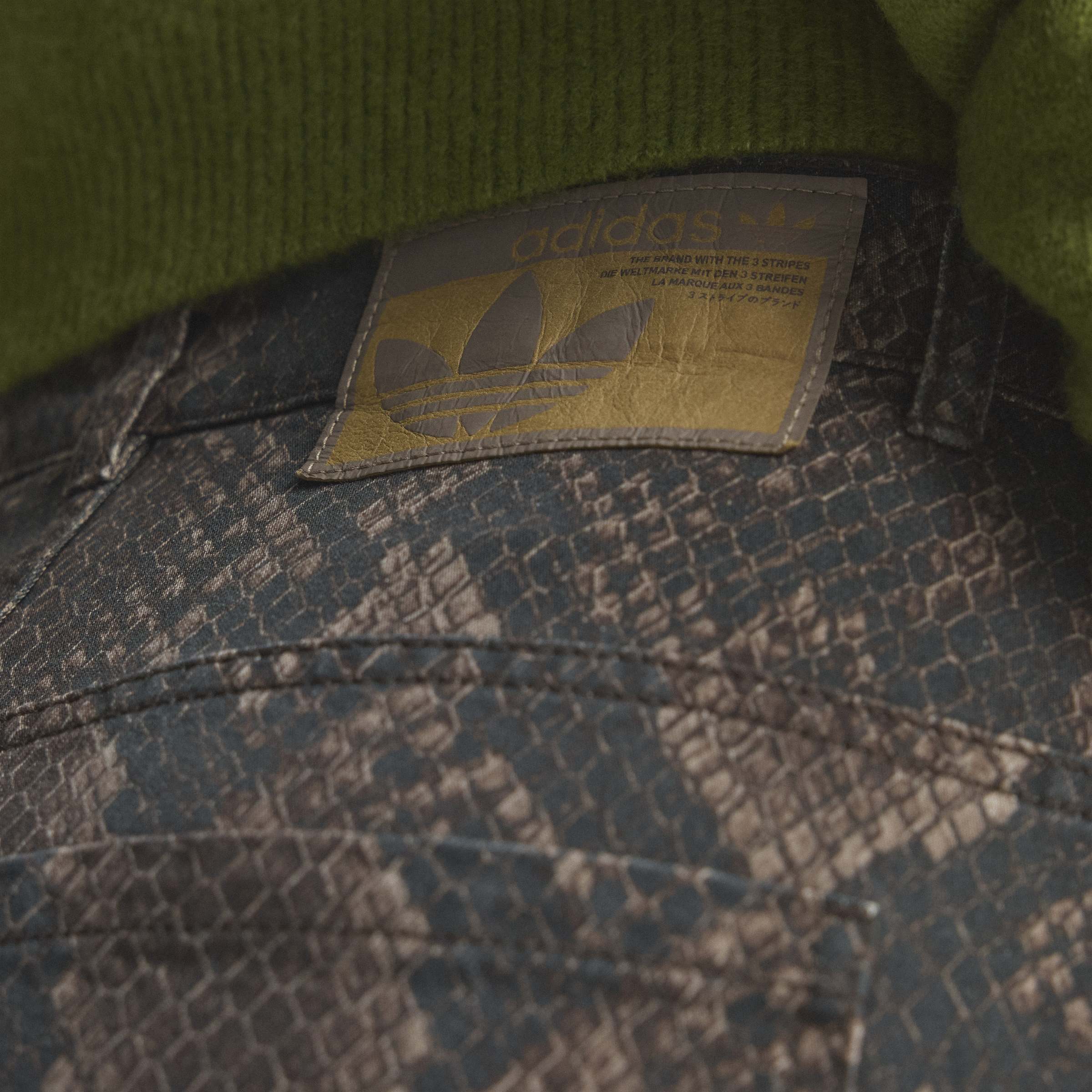 Snake Print Denim Loose מכנס ארוך