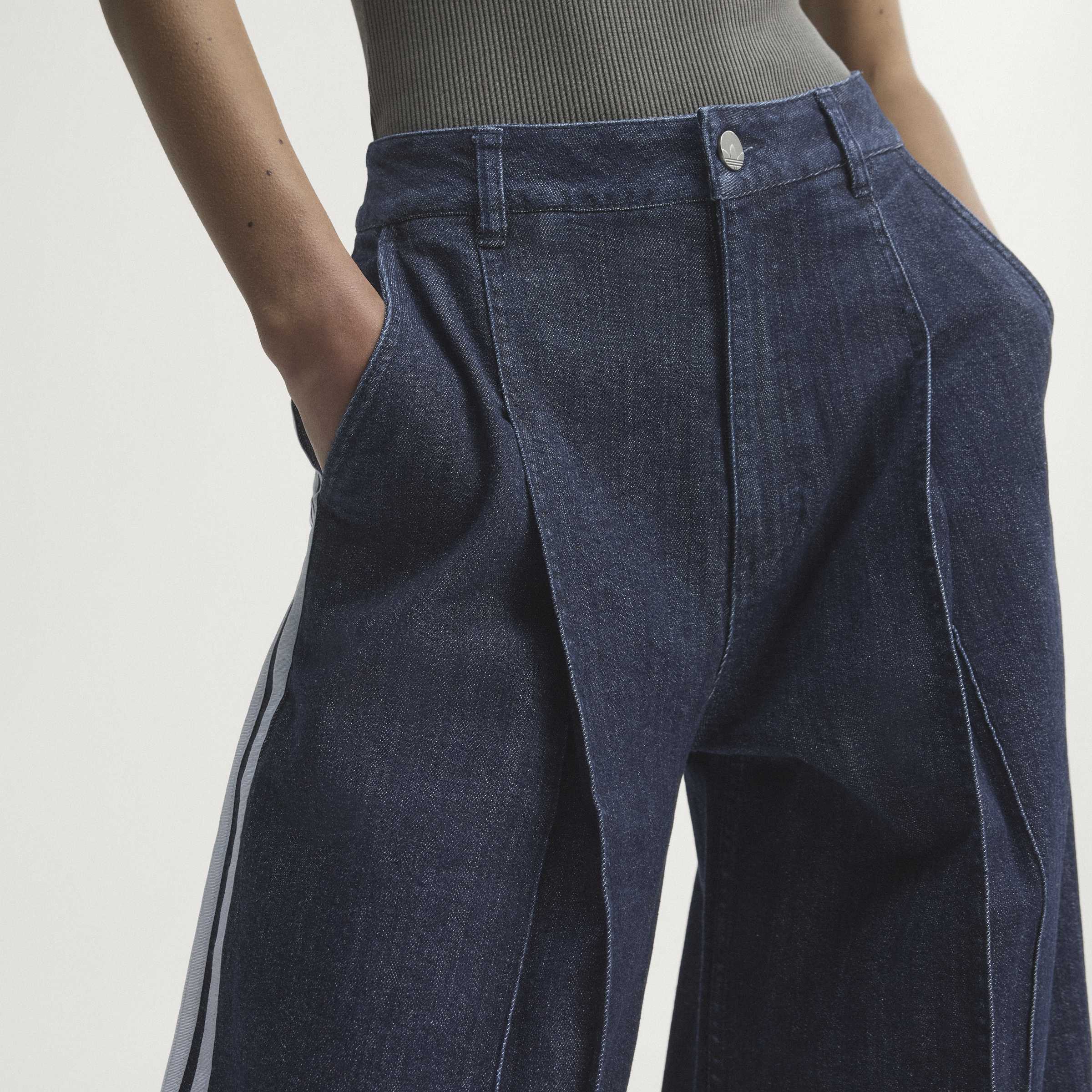 Denim Pleats מכנס ארוך