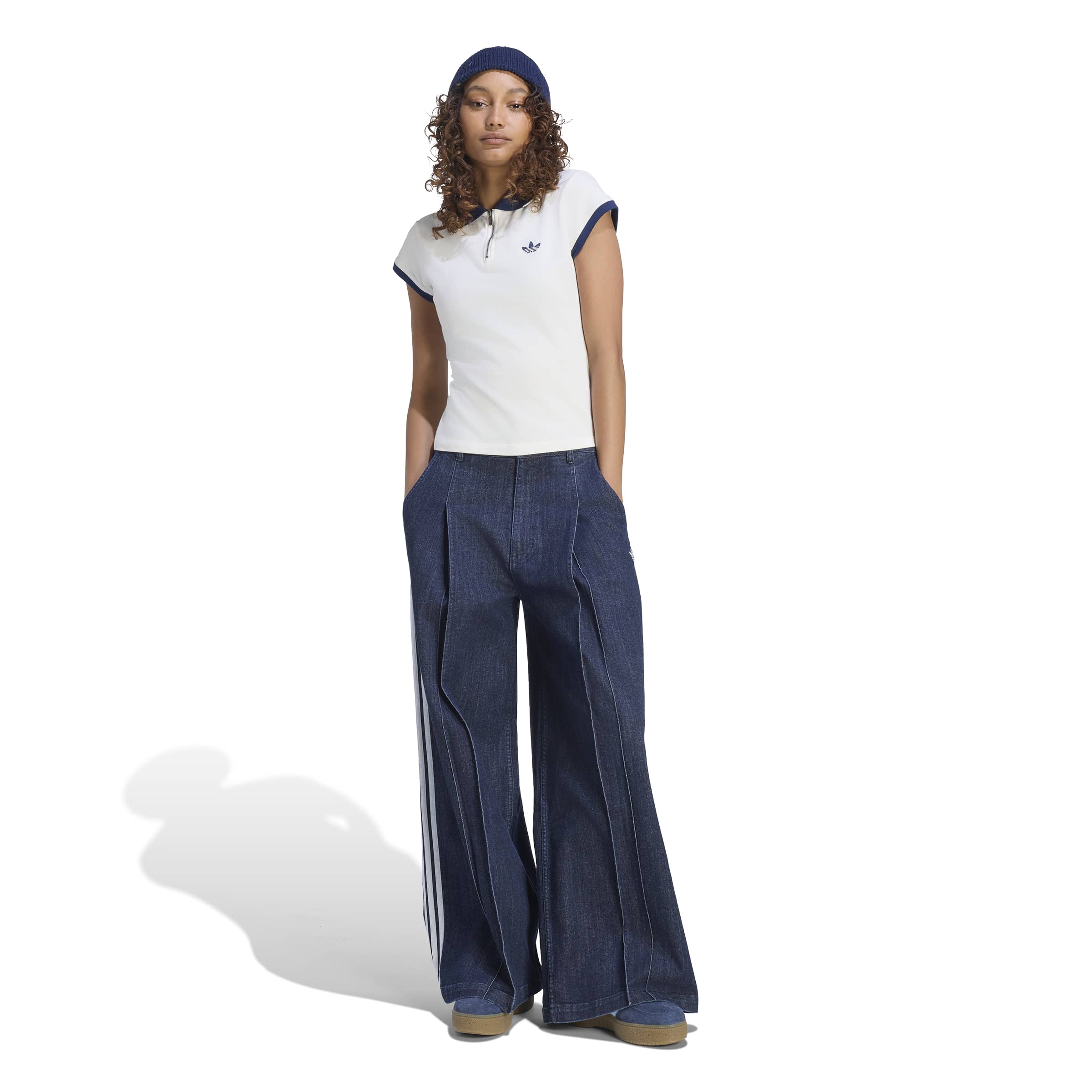 Denim Pleats מכנס ארוך