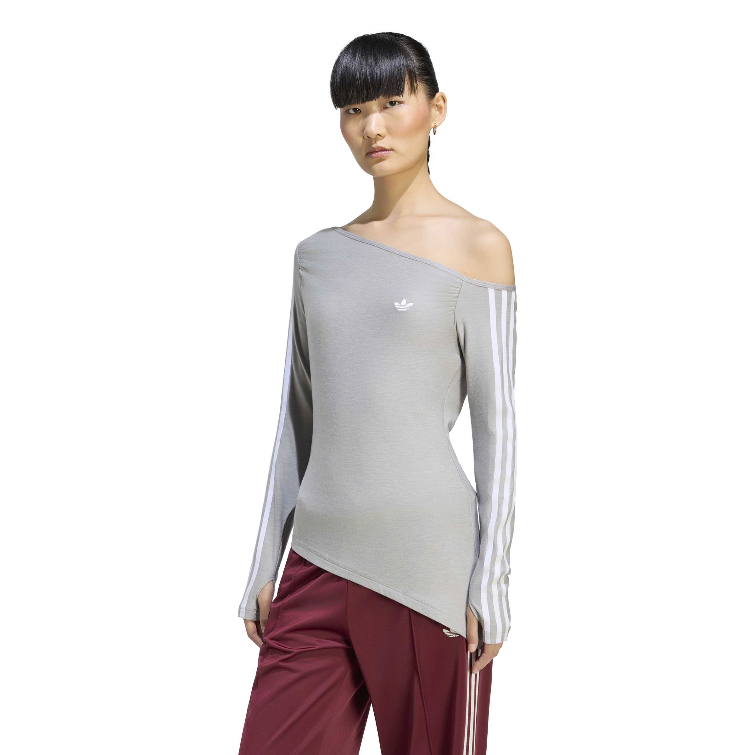 One-Shoulder Asymmetric חולצה ארוכה