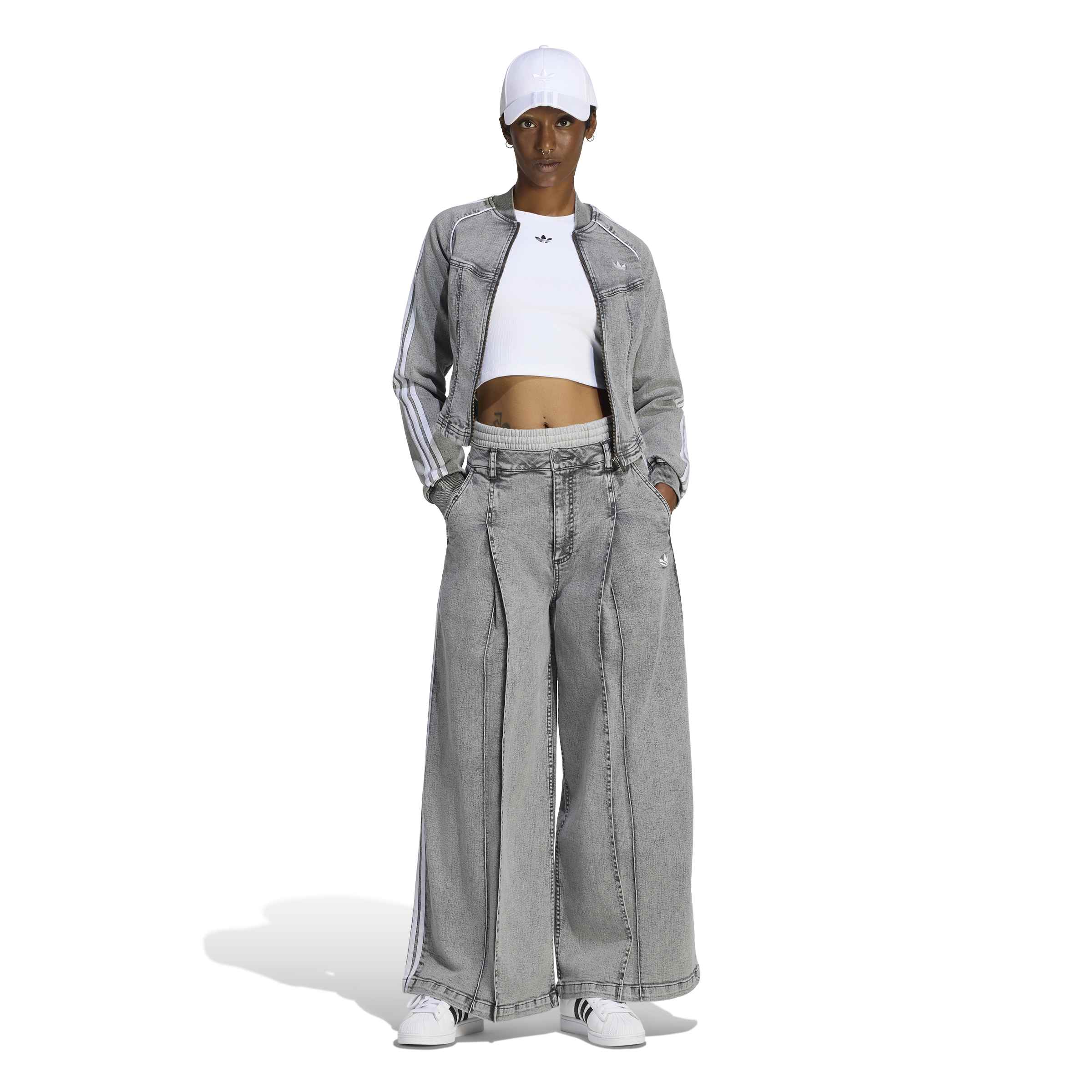 Denim Pleats מכנס ארוך