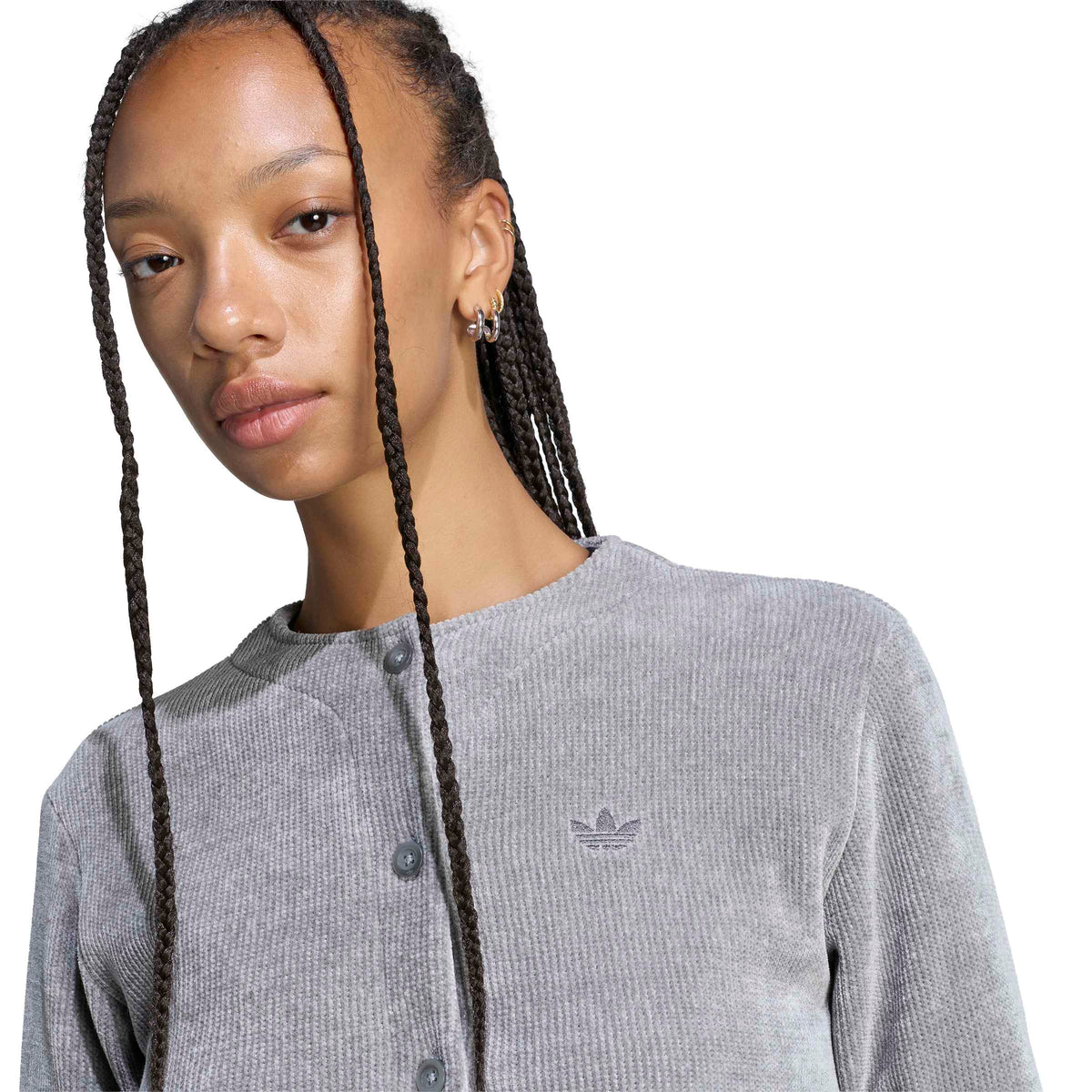 Prem Ess Chenille Button Up קרדיגן