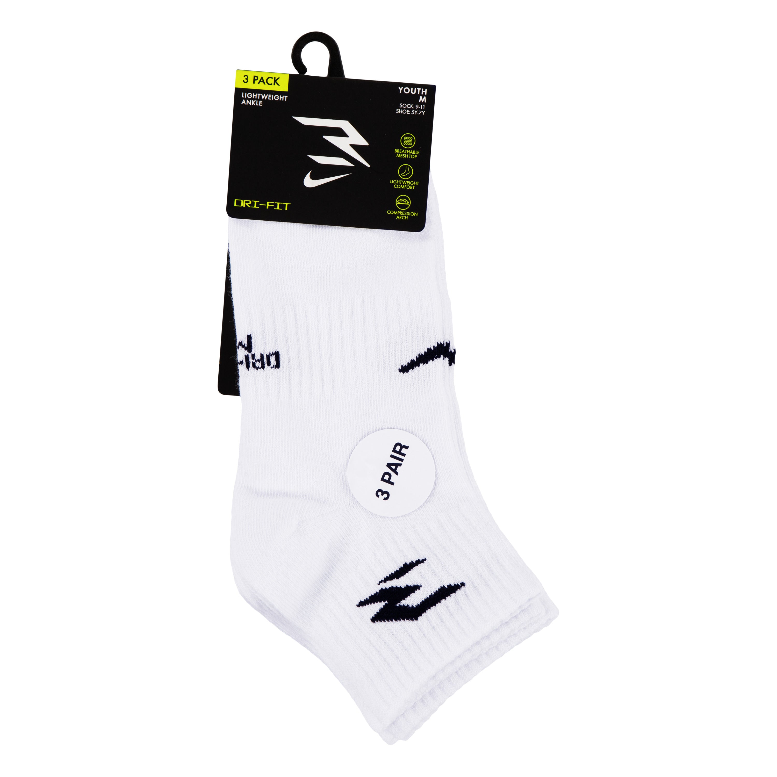 LIGHTWEIGHT DRI-FIT ANKLE שלושה זוגות גרביים